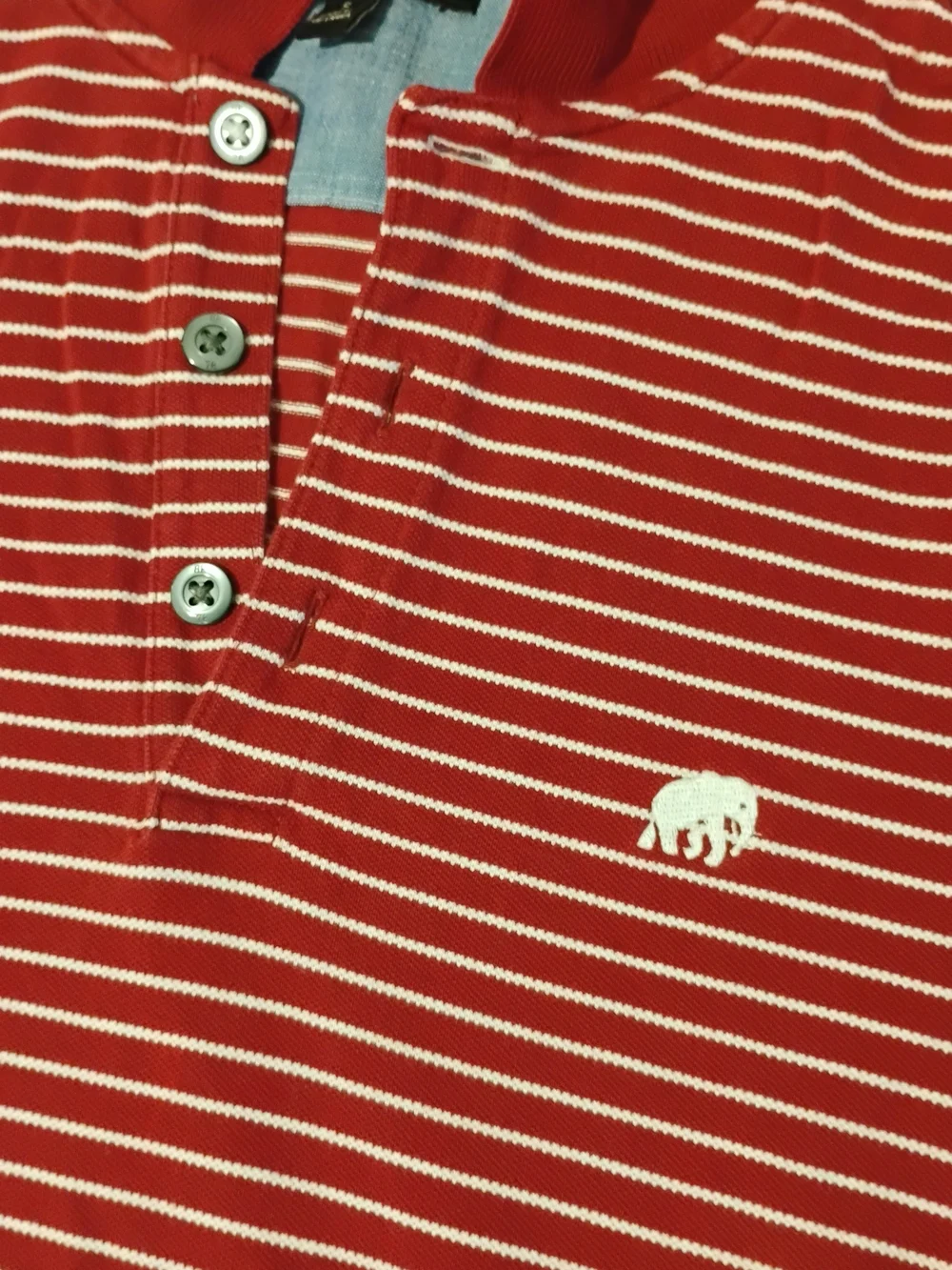 Banana Republic Red & White Striped Polo Shirt